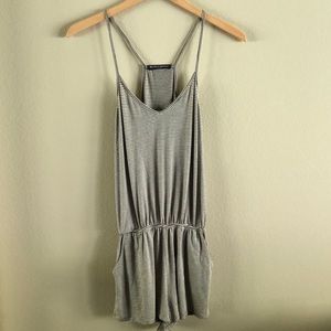 Brandy Melville black and white striped romper